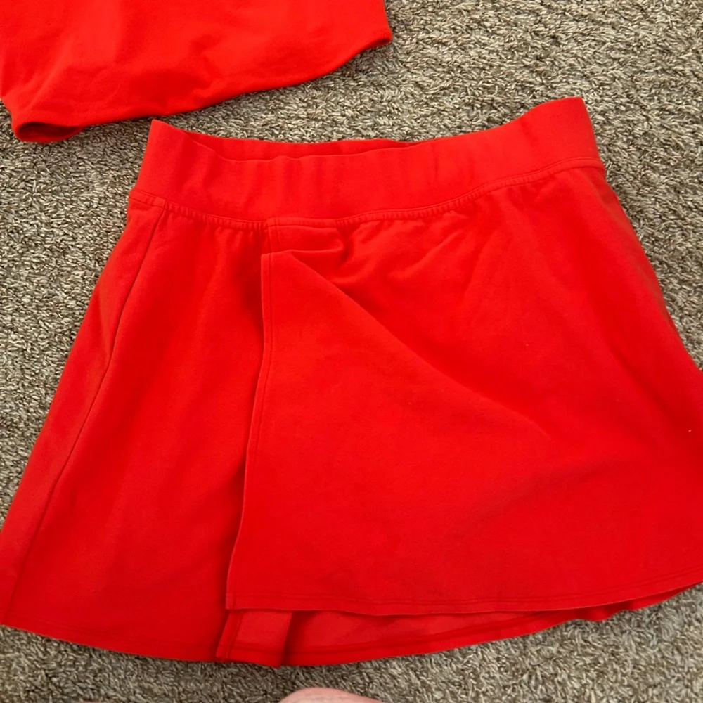 Red backspin skirt and tshirt